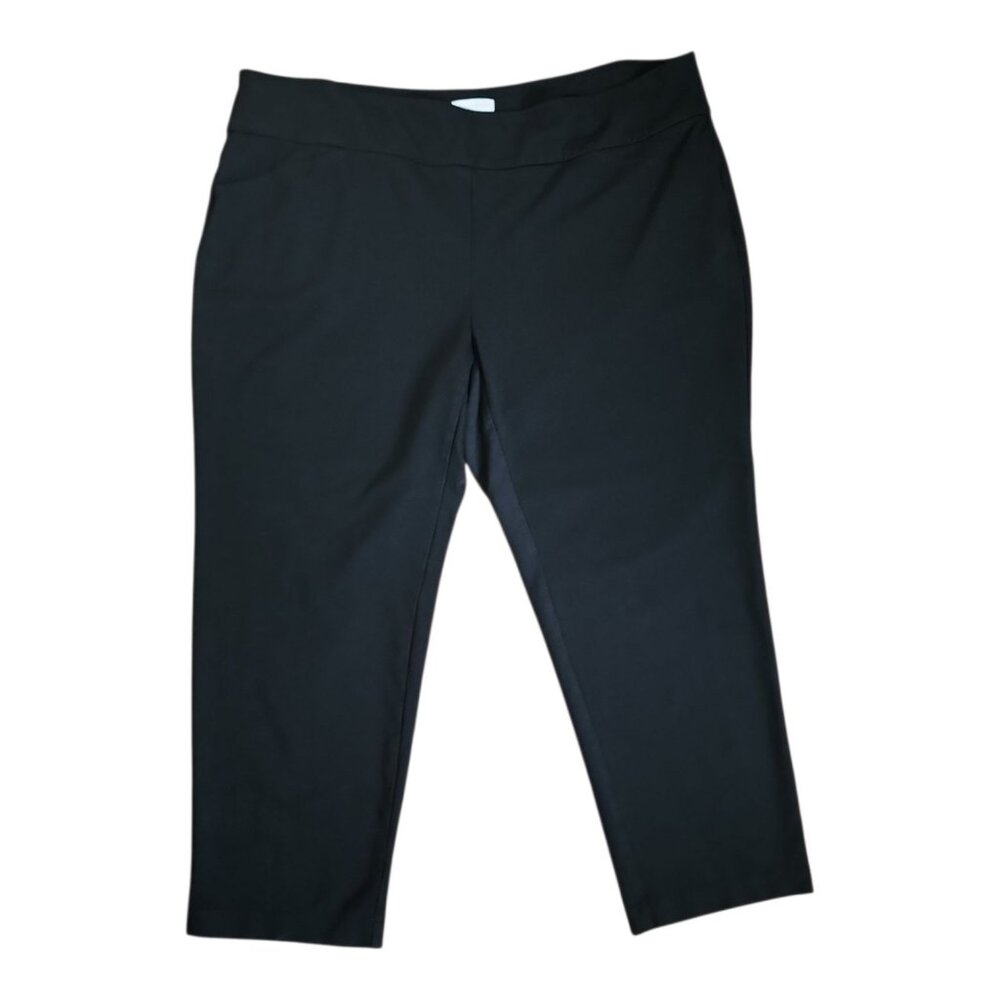 Charter Club Pants Womens Plus Size 22W Solid‎ Black Pull On Cambridge Slim